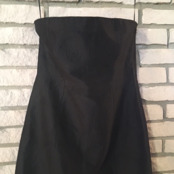 Theory, Dressy black dress, strapless. Size 8. Wool brocade ( 98%), Lycra (2%) - Picture 2 of 4